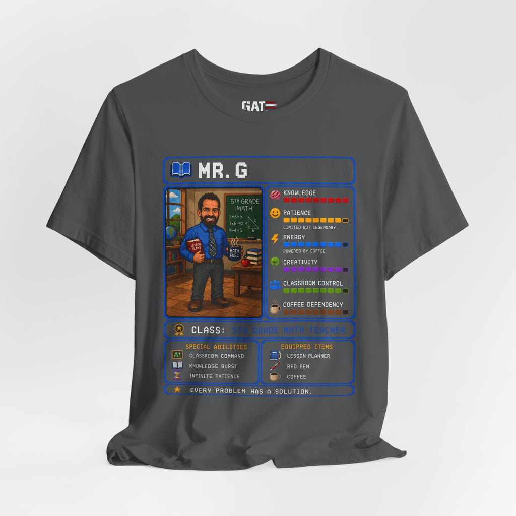 Custom Math Teacher RPG Character Shirt | Personalized Teacher Gift