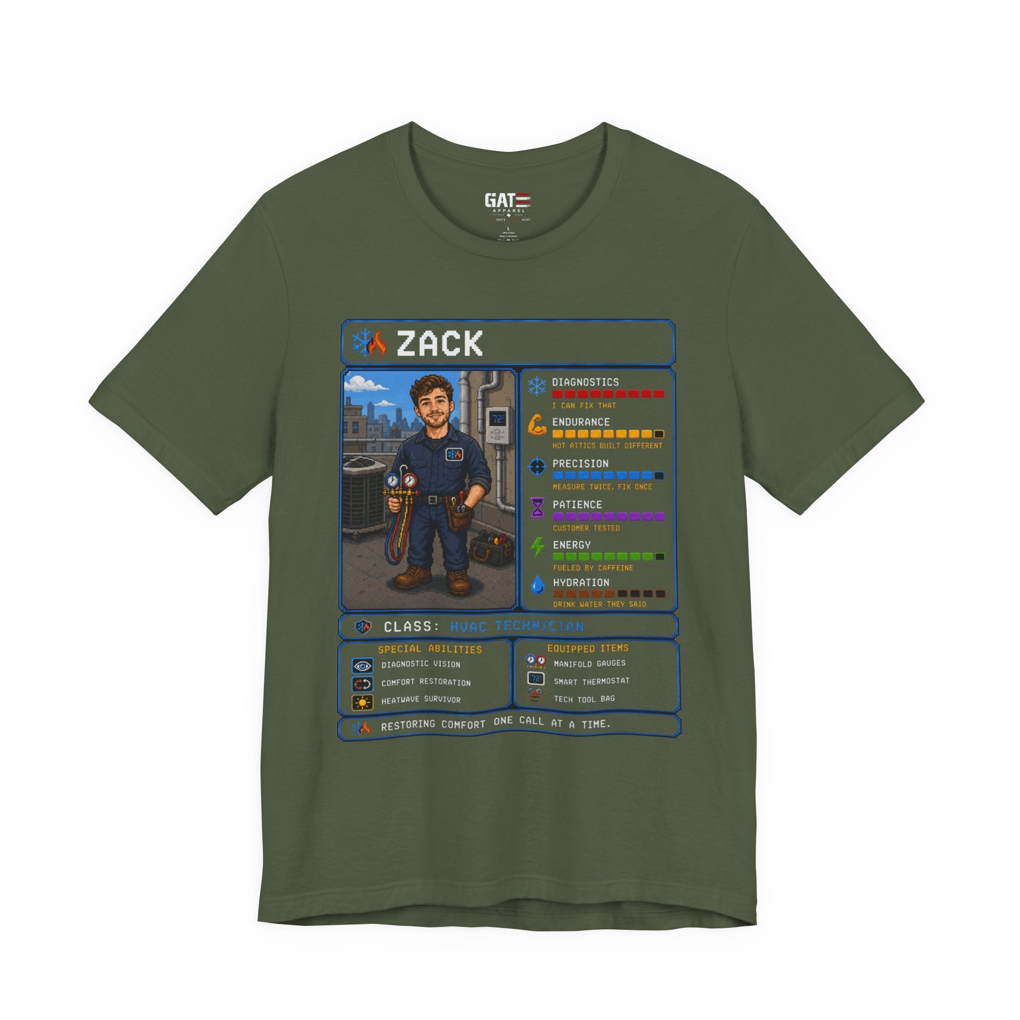 Custom HVAC Technician RPG Character Shirt| Personalized HVAC Tech Gift