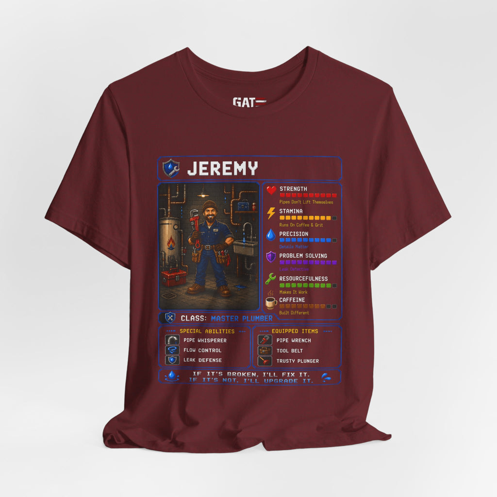 Custom Plumber RPG Character Shirt | Personalized Plumber Gift