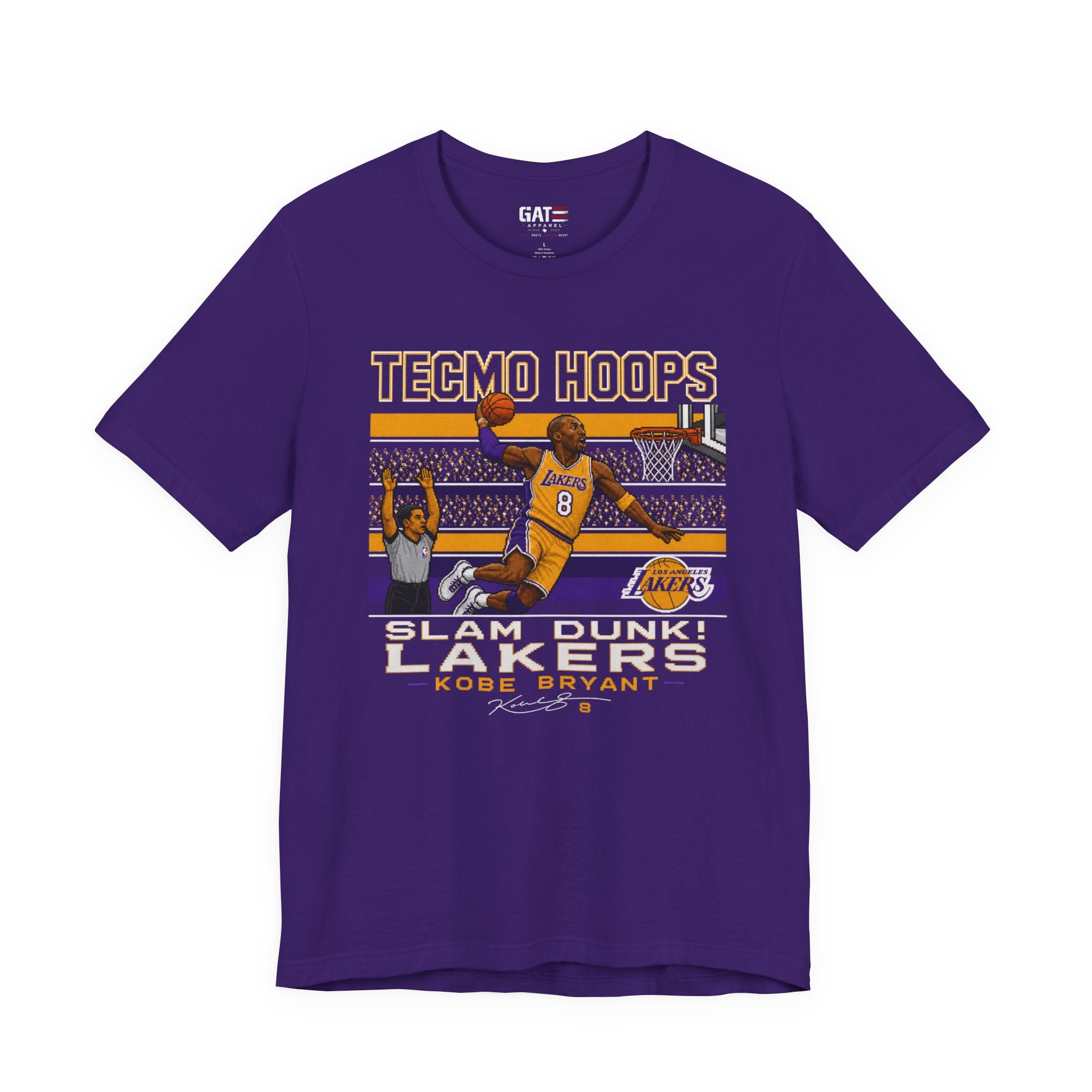 Tecmo Hoops Kobe Bryant Slam Dunk Lakers T-Shirt | Retro Basketball Kobe Tribute