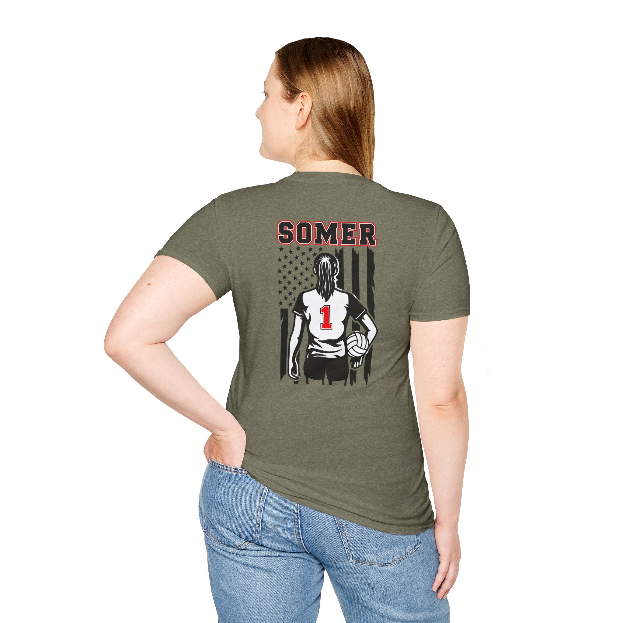 Volleyball Mom T‑Shirt – Custom Name