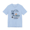 High Tides Good Vibes Beach T-Shirt — Sunset Palm Wave Graphic Tee
