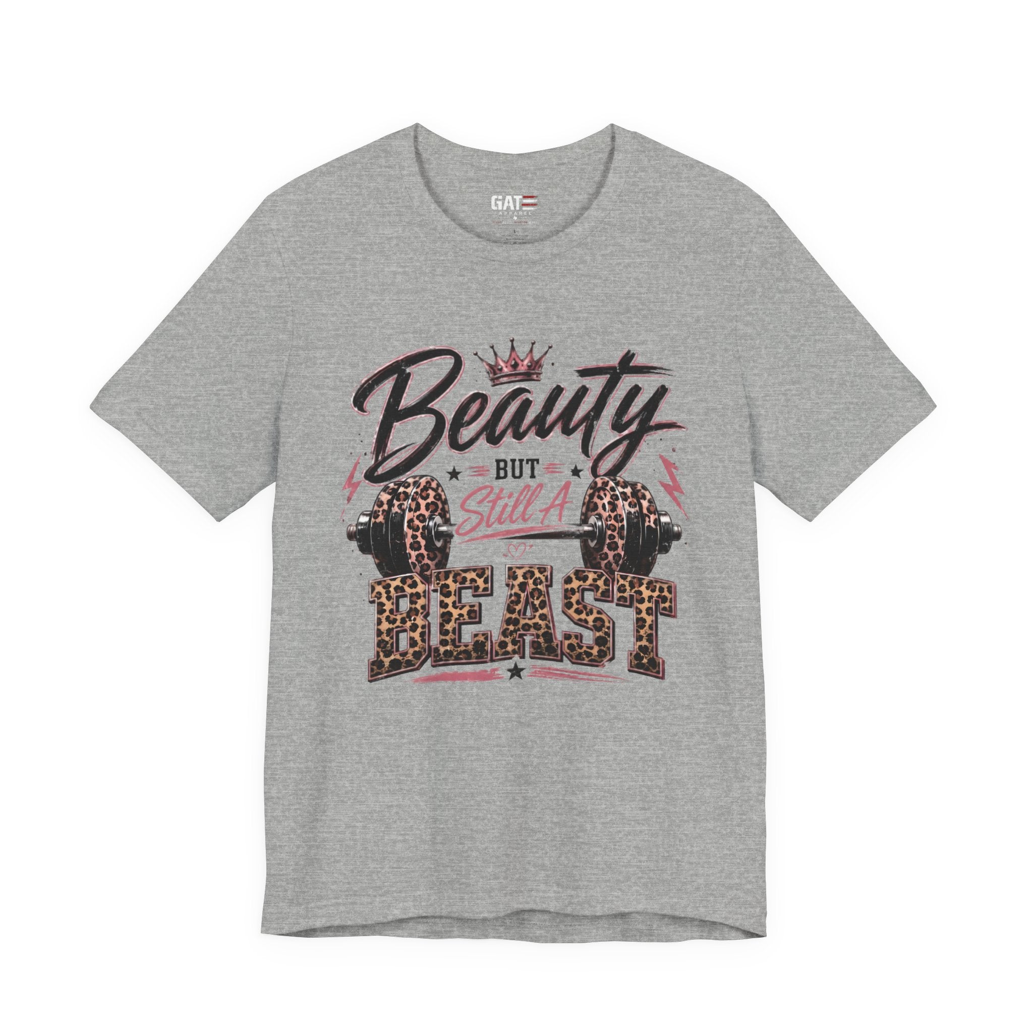 Beauty But Still A Beast Shirt, Women's Gym Shirt, Leopard Print Workout Tee, Fitness Shirt for Her