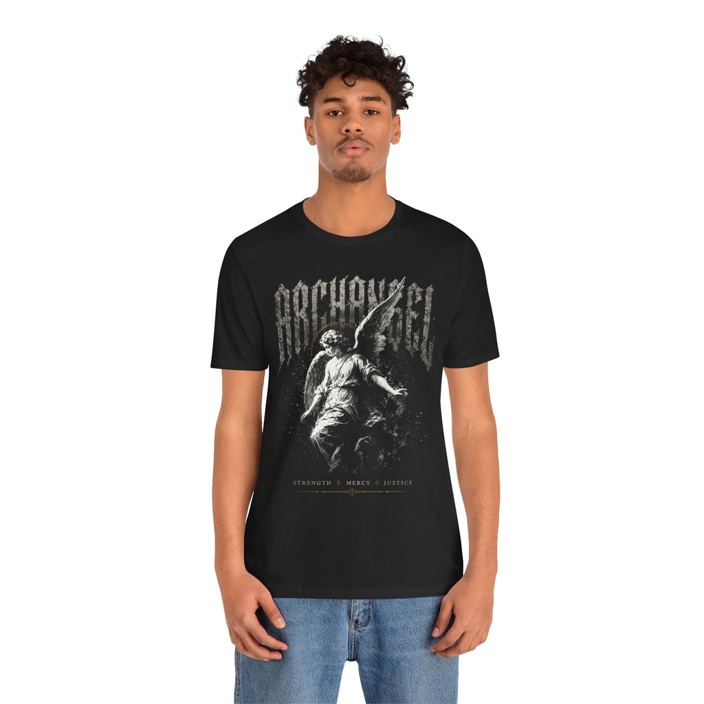 Archangel Graphic Tee — Strength, Mercy & Justice Angel T-Shirt