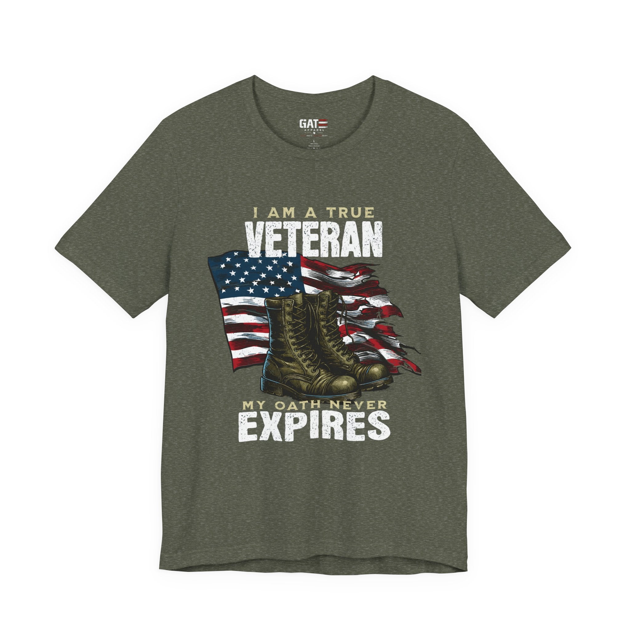 Veteran Shirt My Oath Never Expires, Proud Veteran Tee, Military Boots American Flag Shirt, Patriotic Veteran Gift for Men or Women