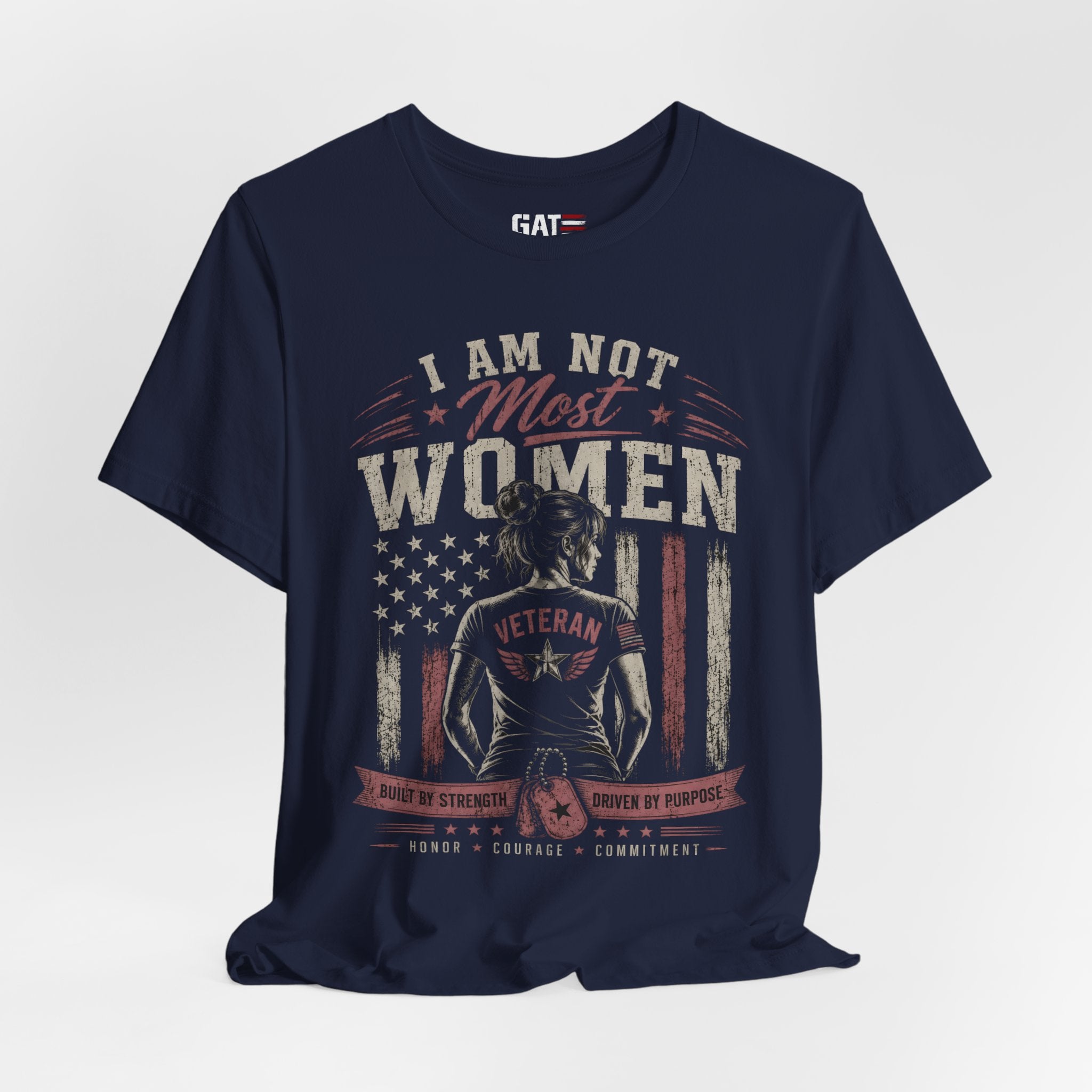 I Am Not Most Women Patriotic Graphic T-Shirt | Women's USA Flag Tee