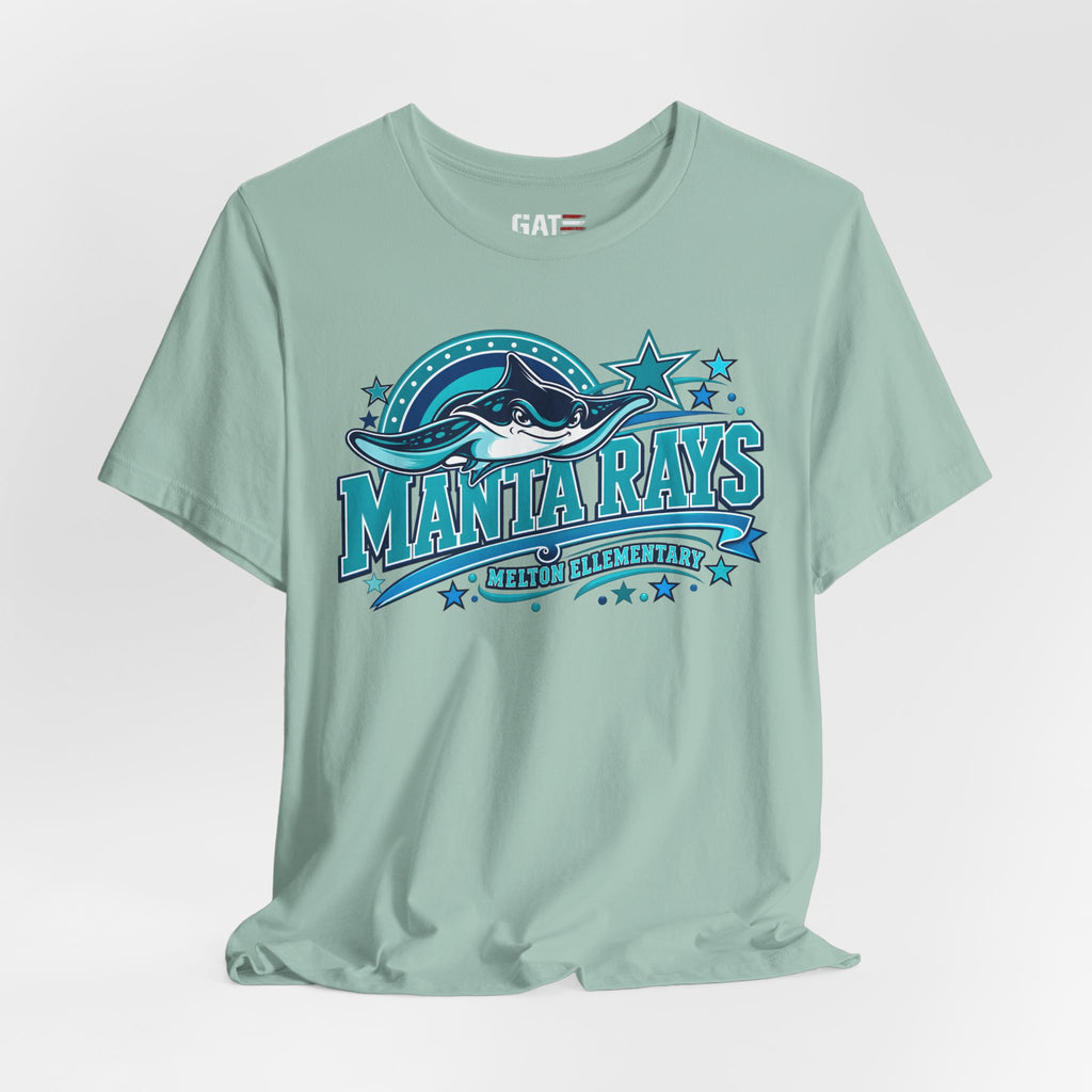 Melton Manta Rays Graphic Tee – Retro Ocean School Spirit Shirt