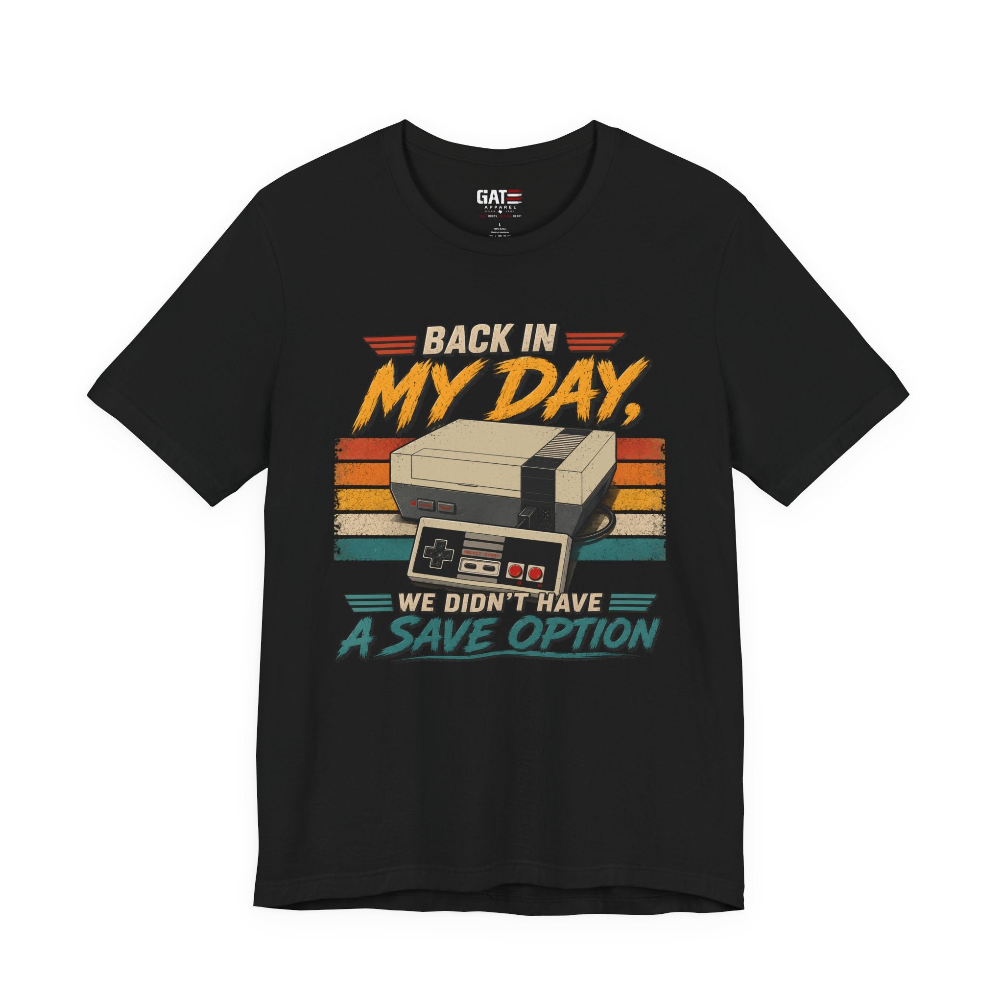Funny Retro Gamer Shirt, Back In My Day We Didn't Have A Save Option, Vintage Gaming T Shirt, Old School Gamer Gift, Video Game Tee