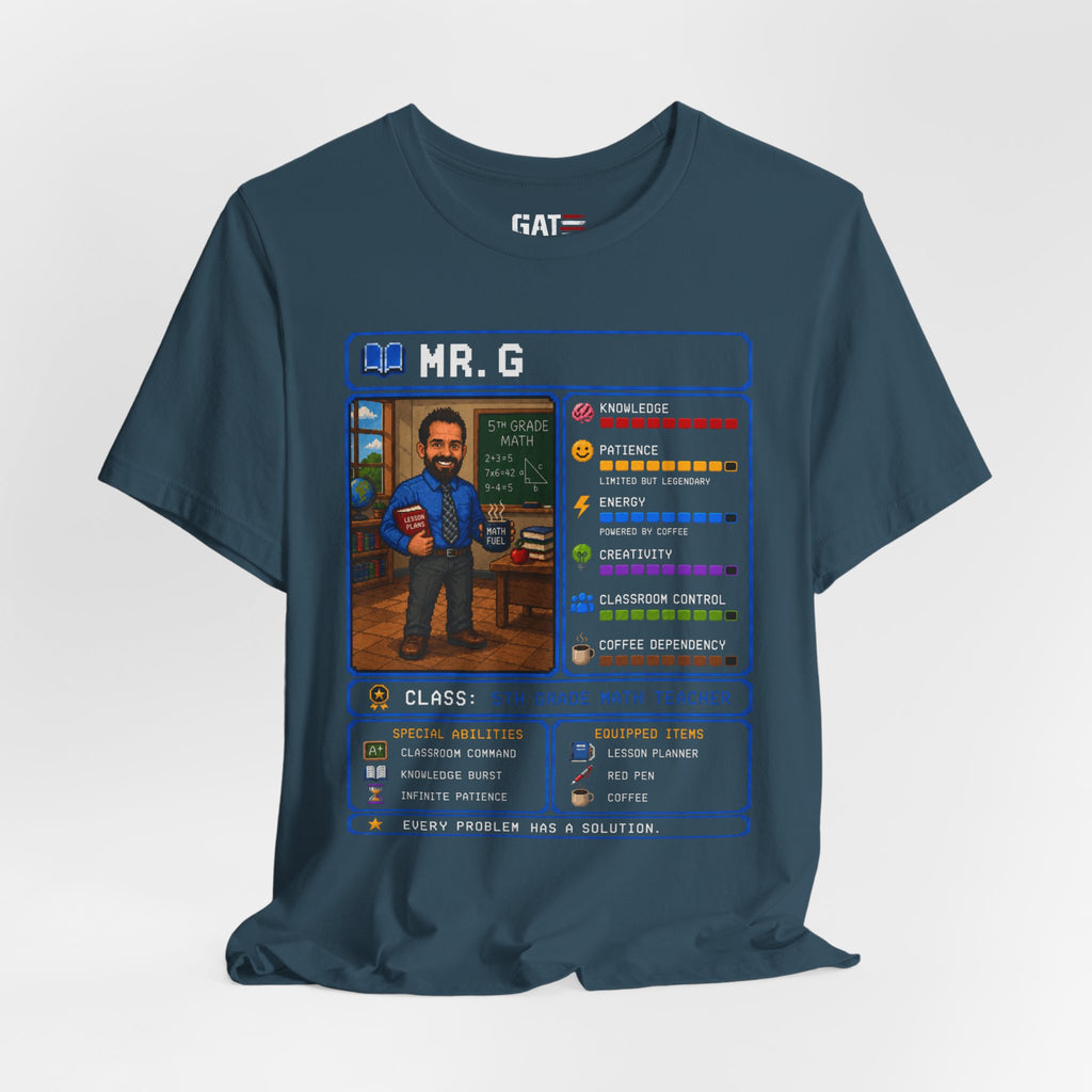 Custom Math Teacher RPG Character Shirt | Personalized Teacher Gift