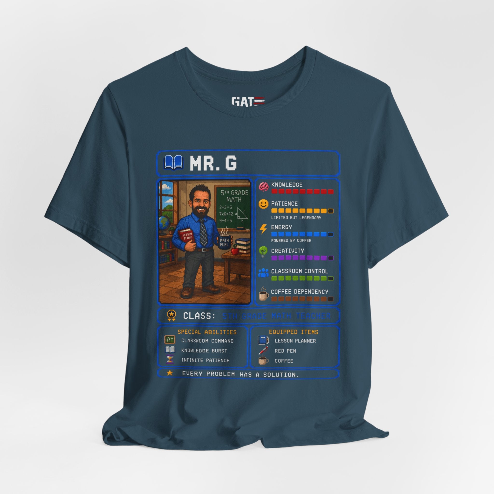 Custom Math Teacher RPG Character Shirt | Personalized Teacher Gift
