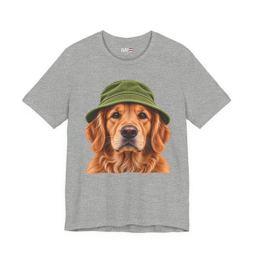 Golden retriever wearing a beanie graphic T-shirt - alternate product photo 6