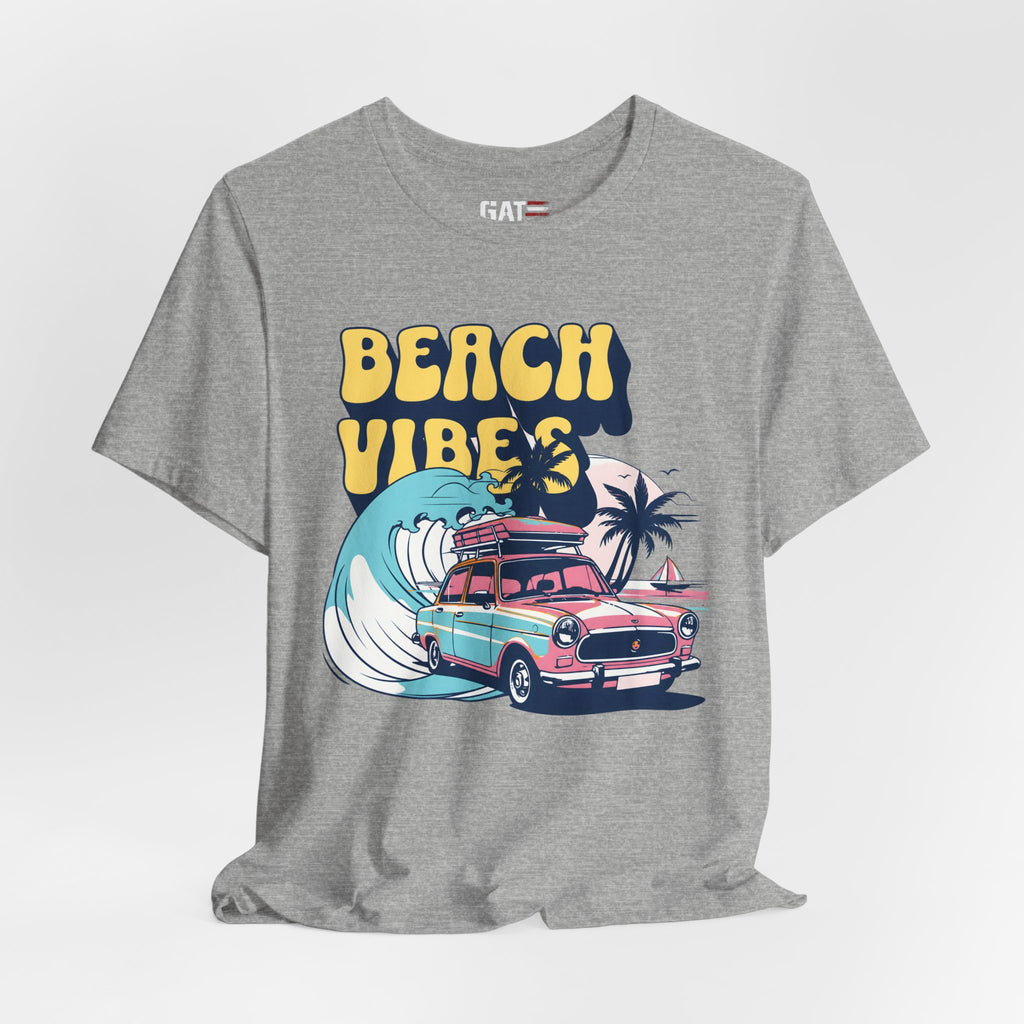 Beach Vibes Shirt, Retro Beach Tee, Vintage Summer Shirt, Coastal Vacation T Shirt, Surf Car Graphic Tee, Groovy Beach Lover Gift