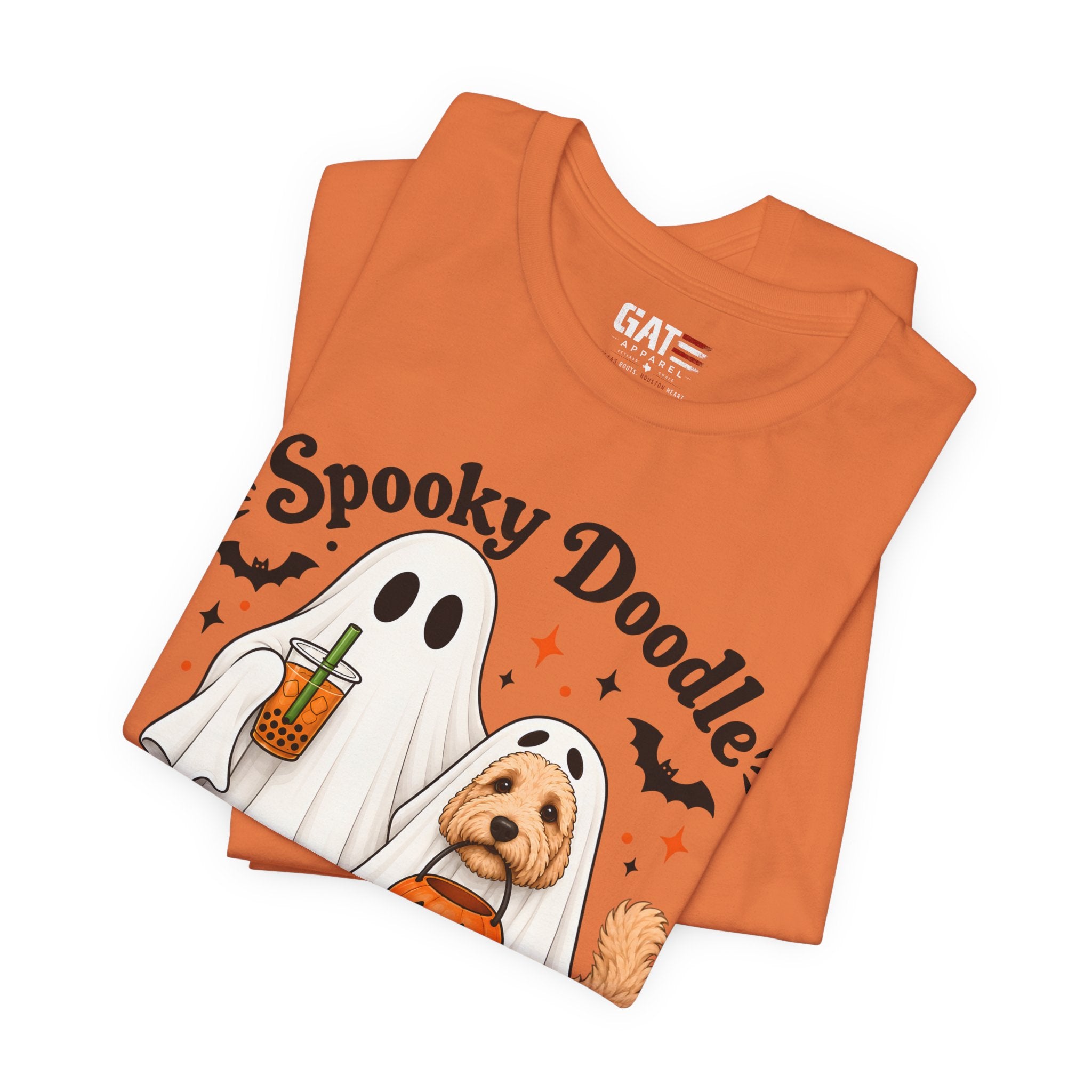 Spooky Doodle Halloween T-Shirt — Ghost & Doodle Dog Pumpkin Costume