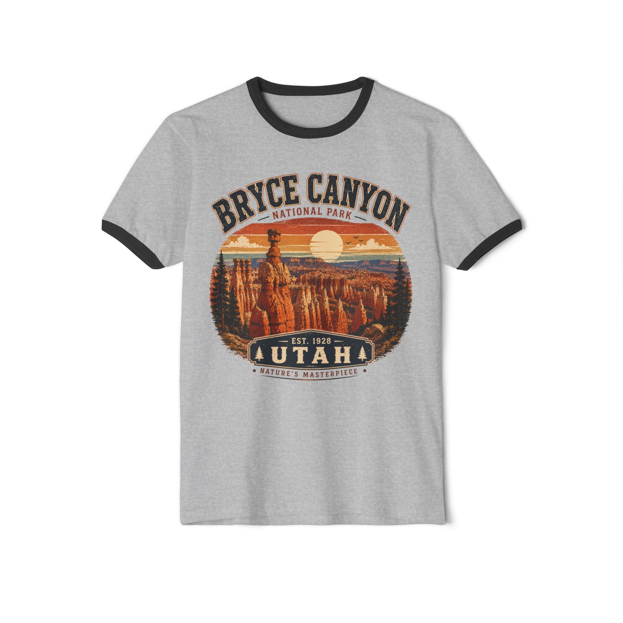 Bryce Canyon Vintage Ringer Tee - Utah National Park Sunset Graphic