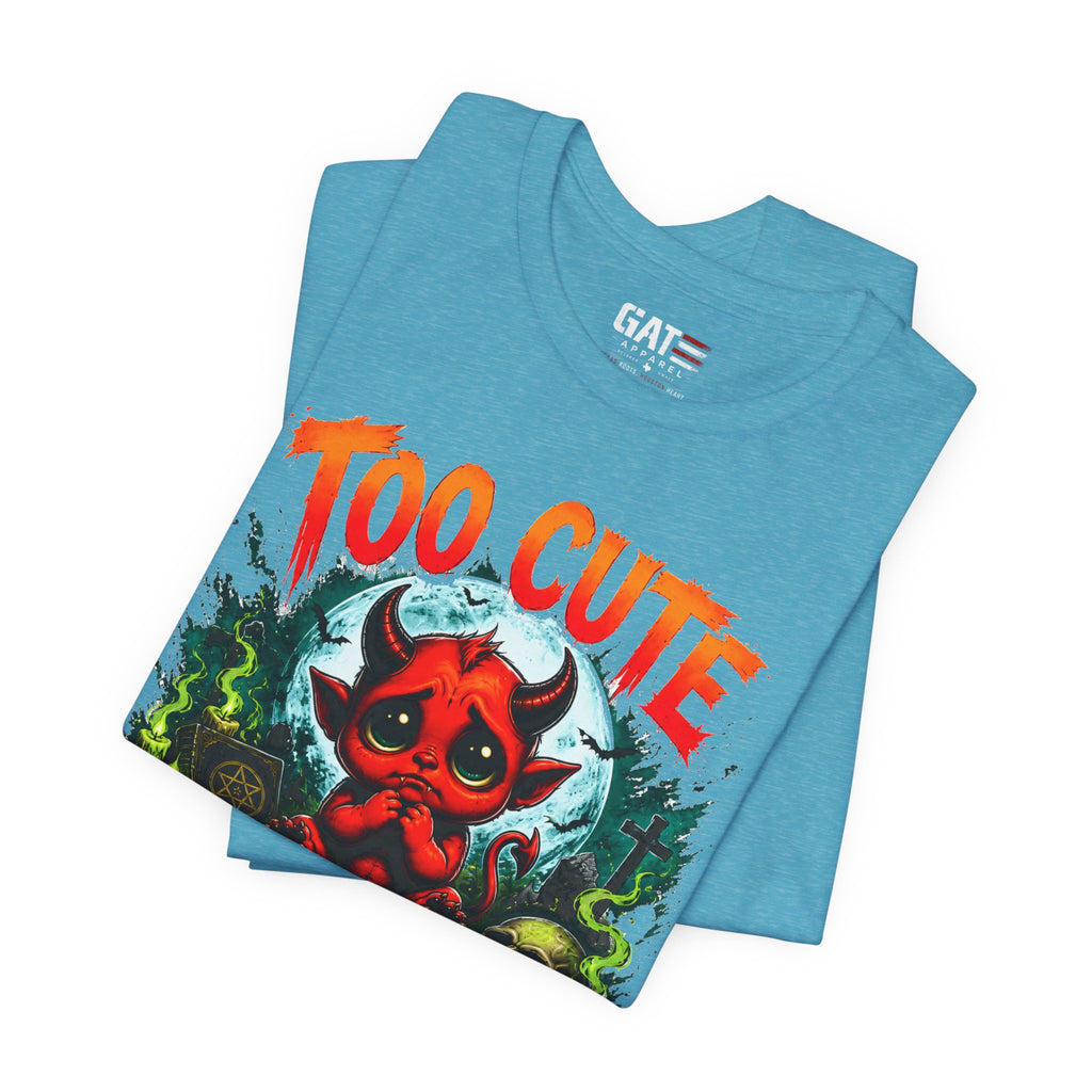 Too Cute to Exorcise T-Shirt — Cute Devil Graphic Tee (Halloween)