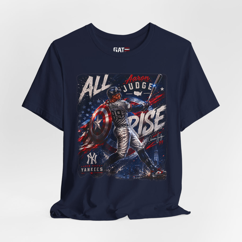 Aaron Judge All Rise Shirt, Patriotic New York Baseball Tee, USA Inspired Graphic T-Shirt, Baseball Fan Gift