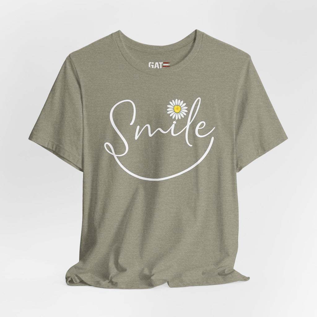 Smile Daisy Tee — Women's Floral Graphic T-Shirt