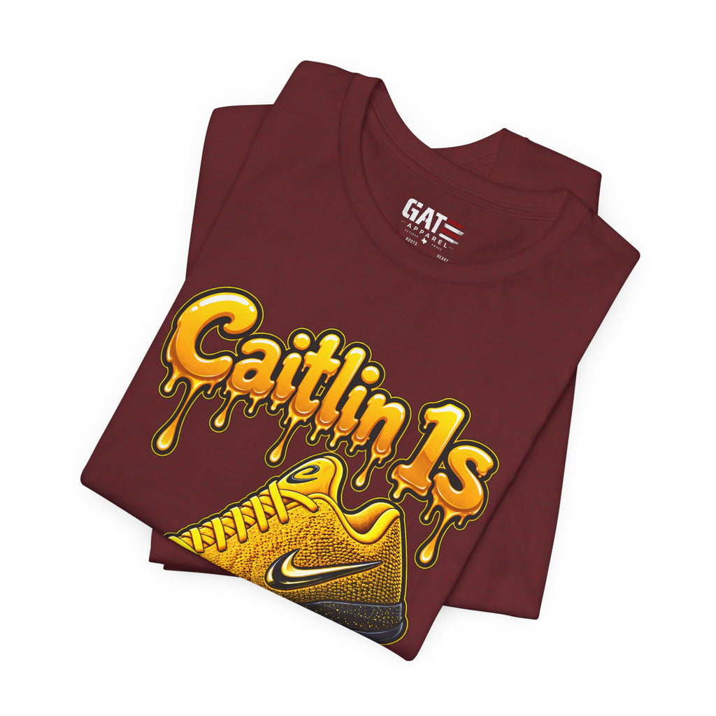Caitlin Clark Caitlin 1s Iowa Yellow Paint Sneaker Shirt