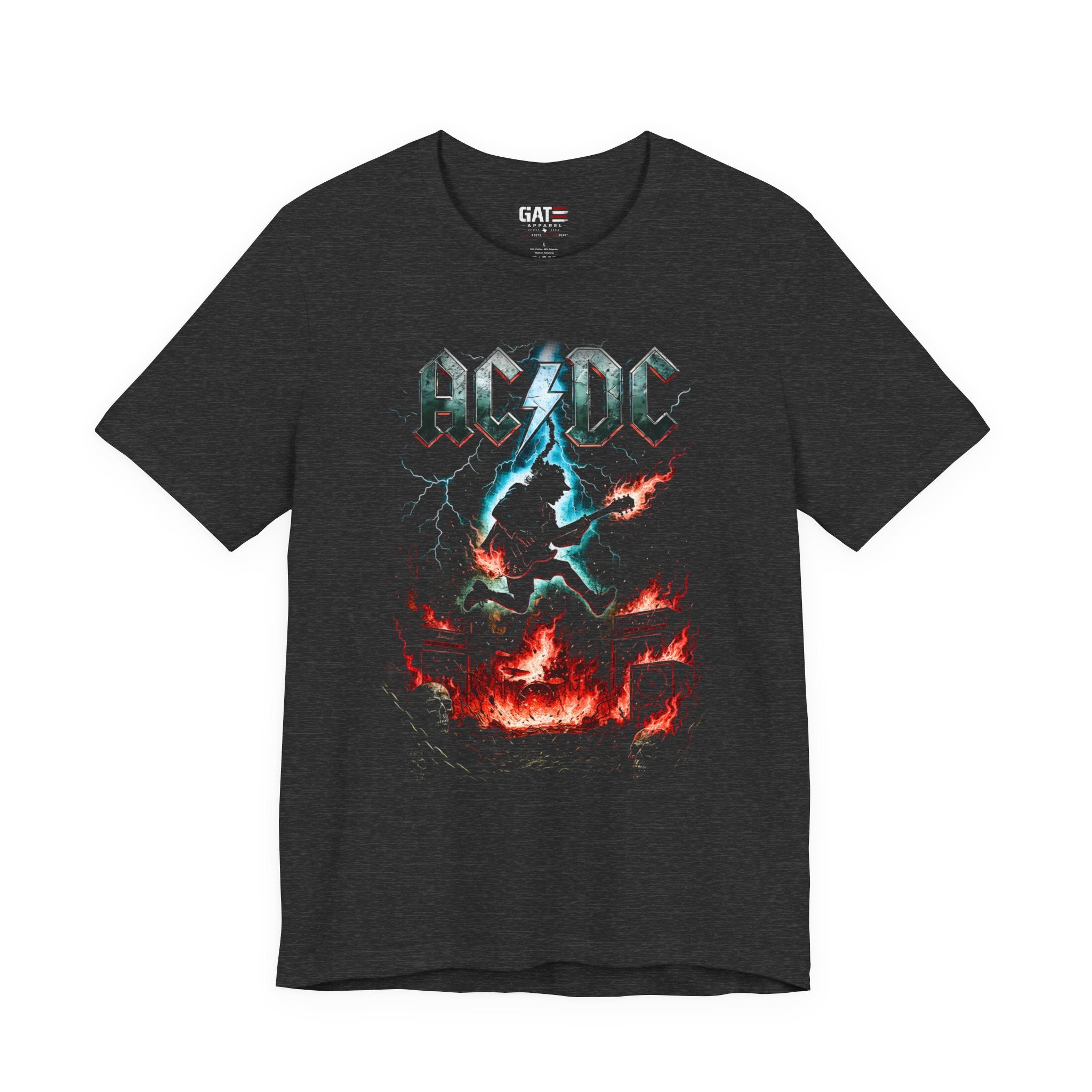 AC/DC Lightning Guitar Tee — Vintage Rock Band Graphic T-Shirt