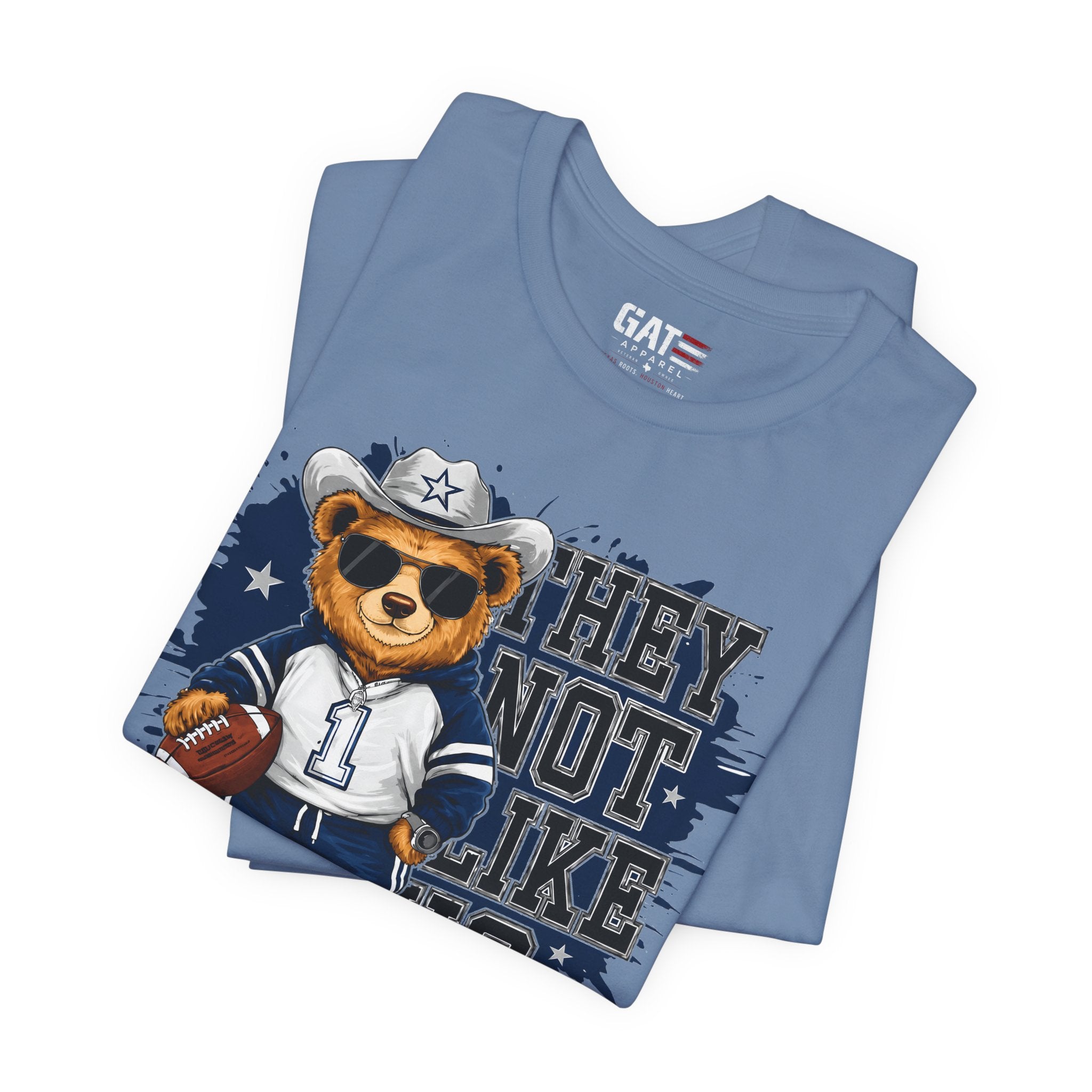 Custom Name and Number Shirt, Personalized Dallas Football Fan Tee, Blue and Silver Jersey Style Back Design