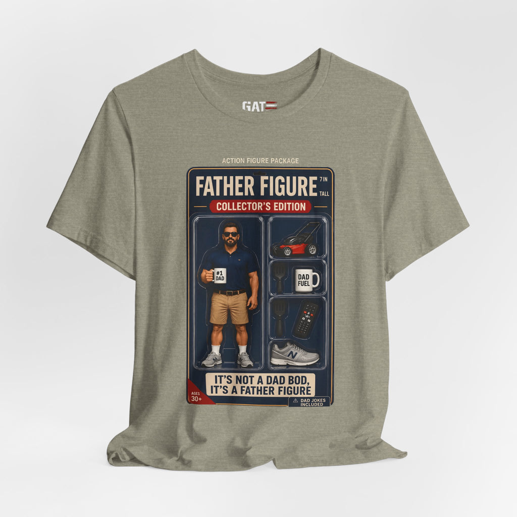 Father Figure Action Figure Shirt | Funny Dad Bod Tee | Collector's Edition Dad Shirt | Father's Day Gift for Dad | Dad Jokes Included