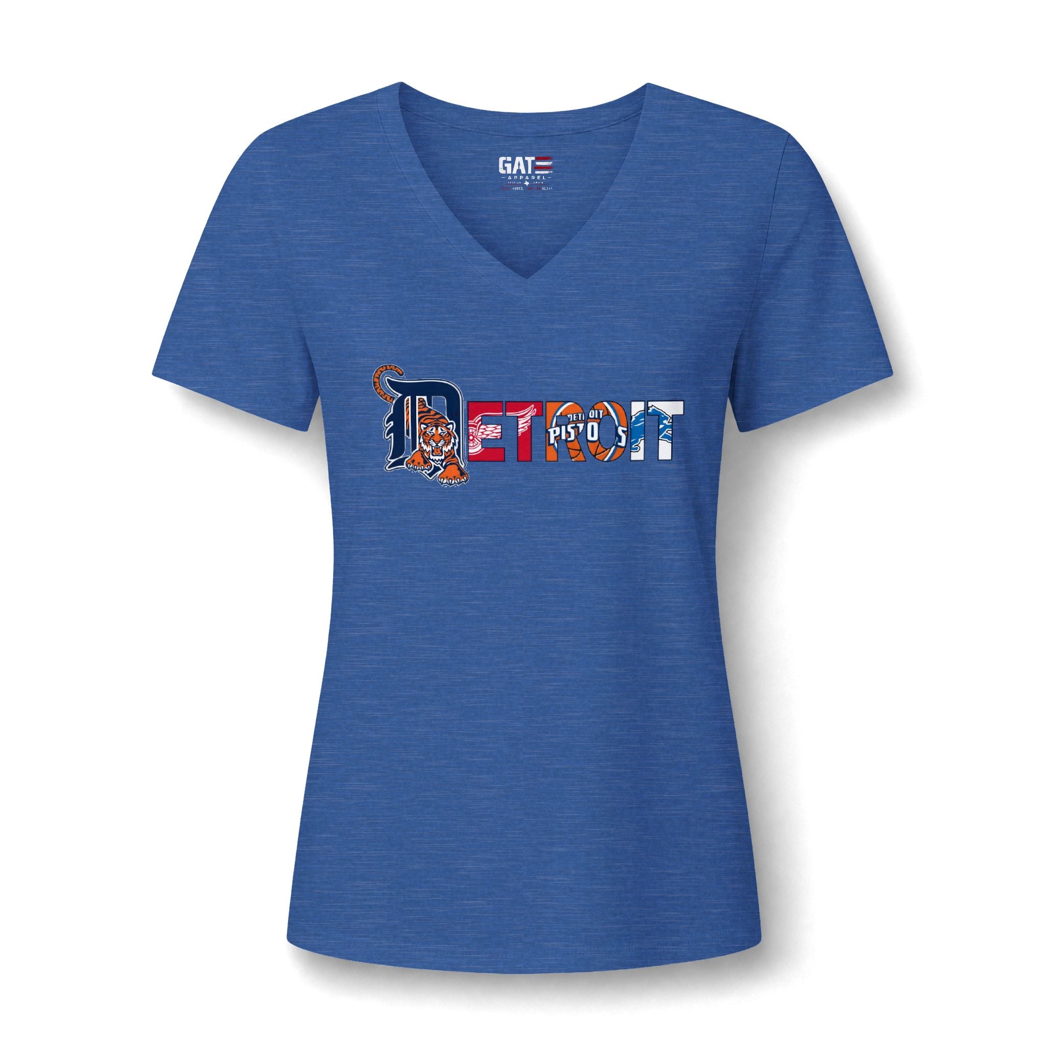 Detroit Sports Team Script V-Neck Tee