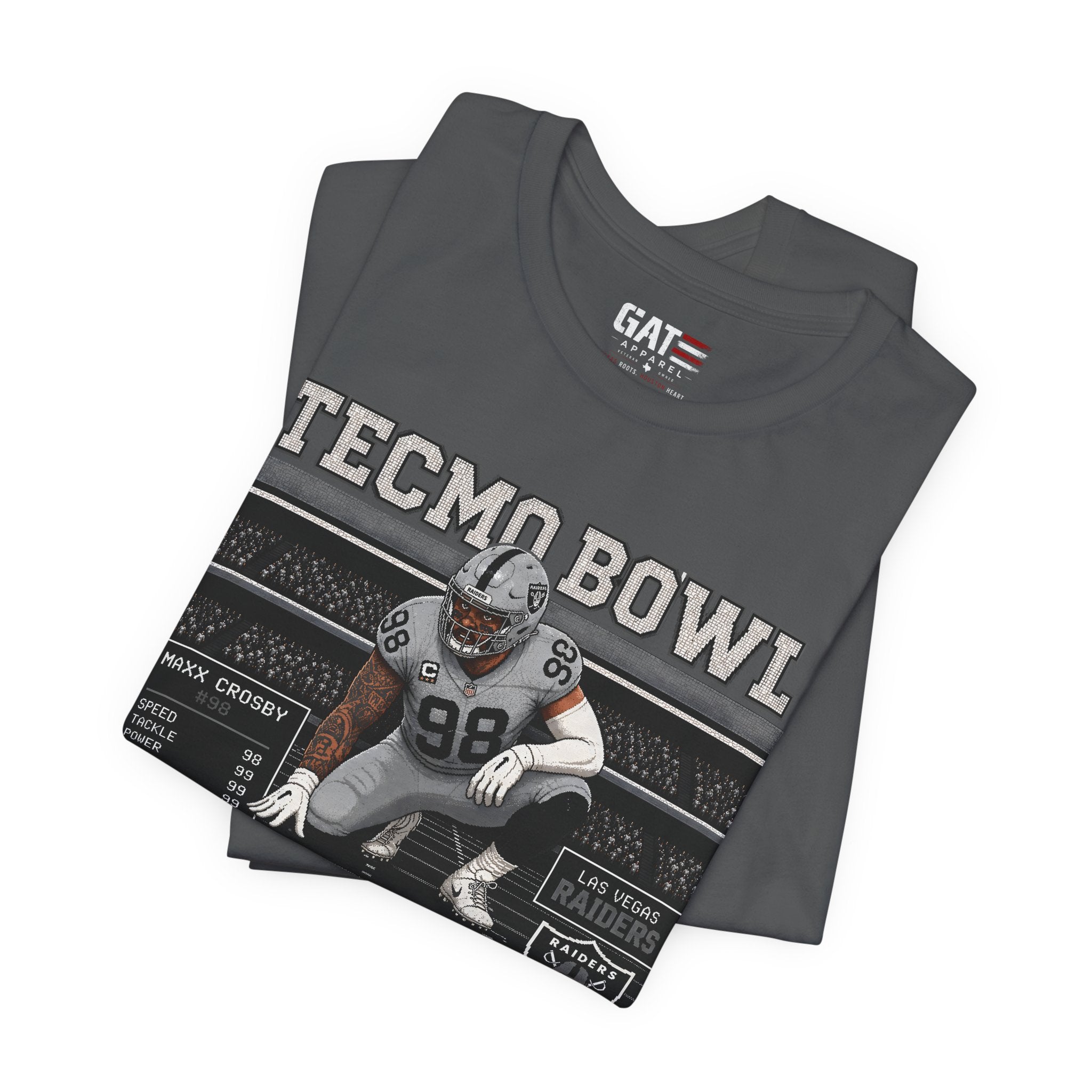 Mad Maxx Crosby Tecmo Bowl Shirt Retro Tecmo Football Tee Vintage Pixel Art Las Vegas Defense Fan Gift Graphic T Shirt