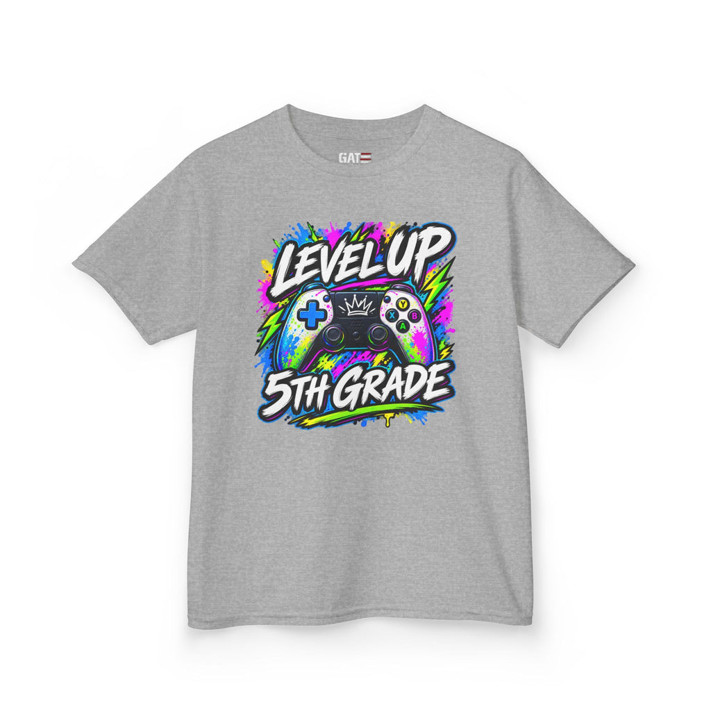 Personalized Grade Level Gamer Shirt – Level Up Kindergarten to 5th Grade Kids Tee