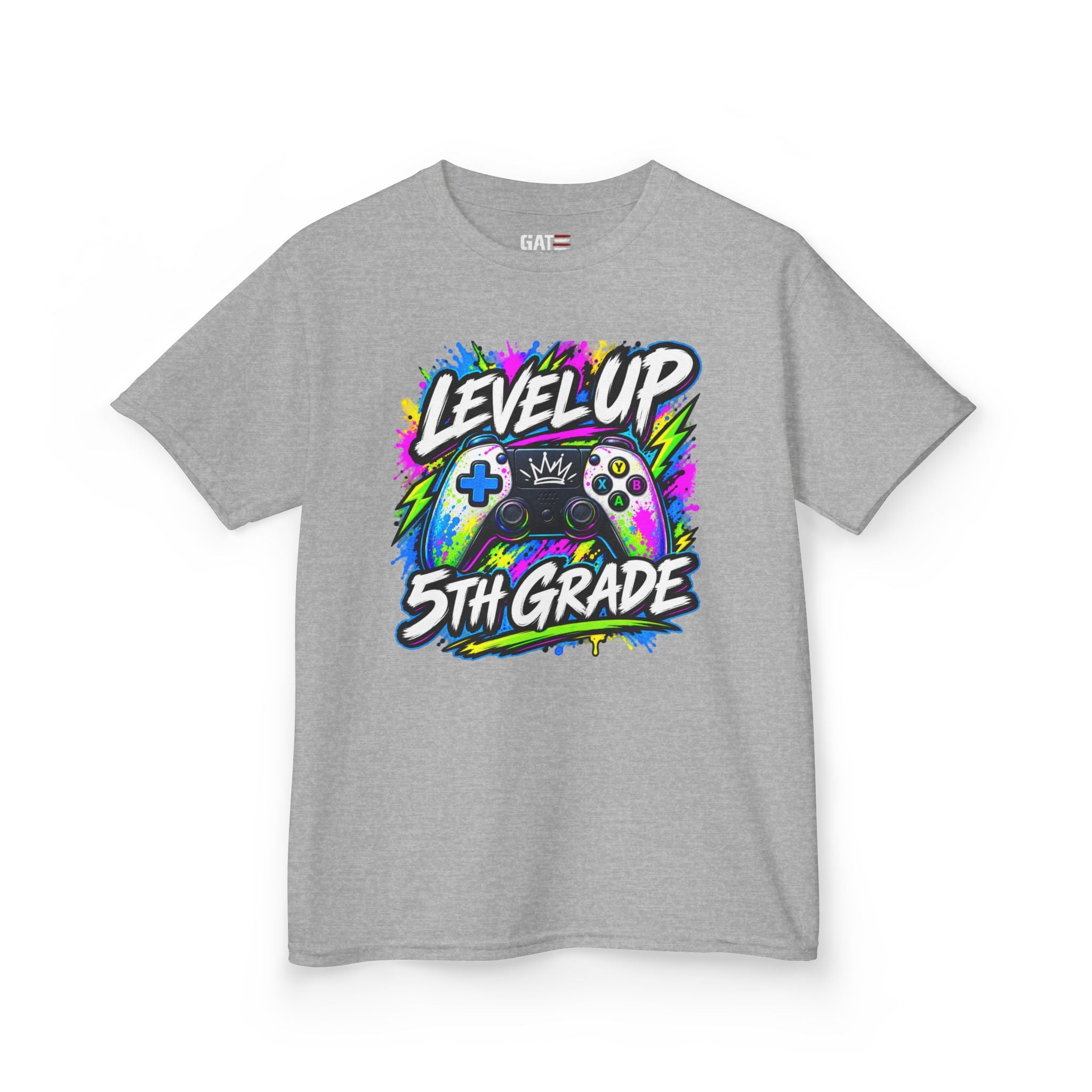 Personalized Grade Level Gamer Shirt – Level Up Kindergarten to 5th Grade Kids Tee