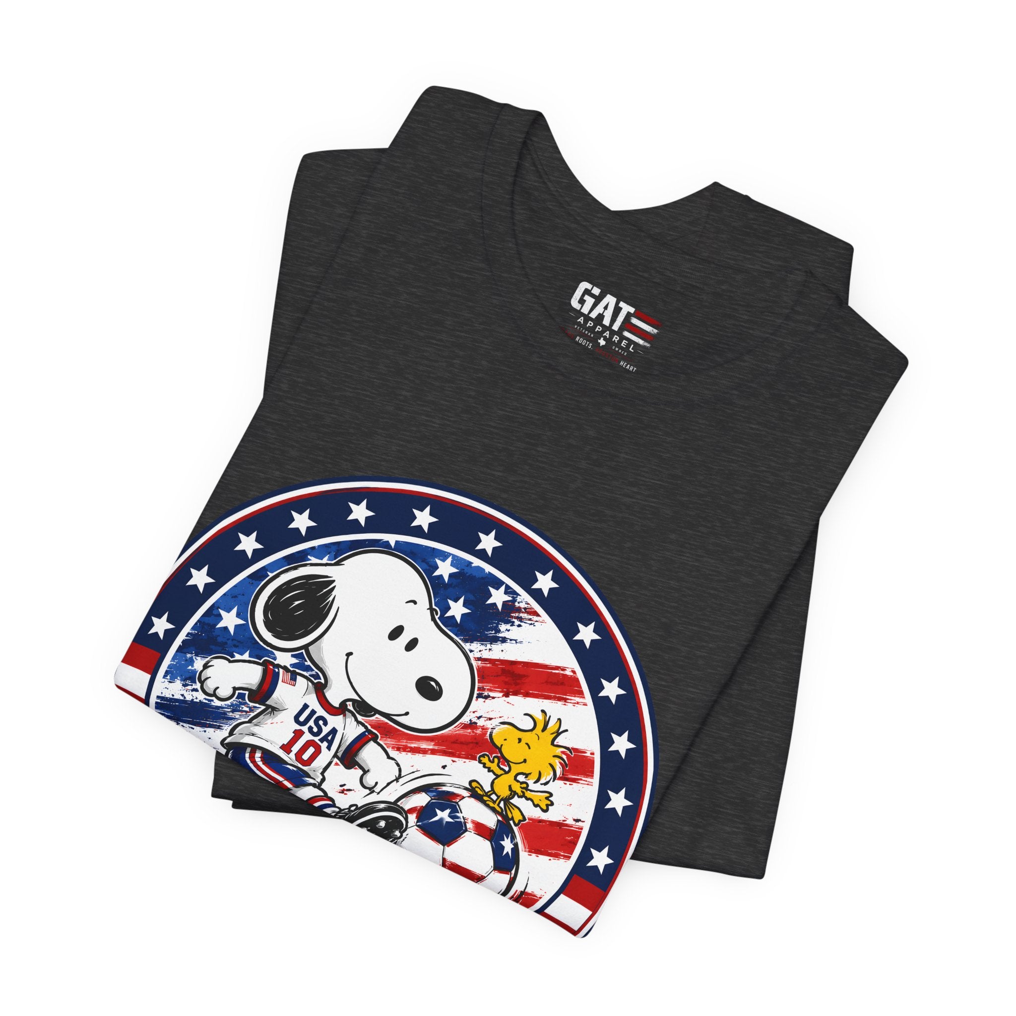 USA Soccer Snoopy Shirt  Patriotic USA Soccer Tee American Flag Design, World Cup, Soccer Fan