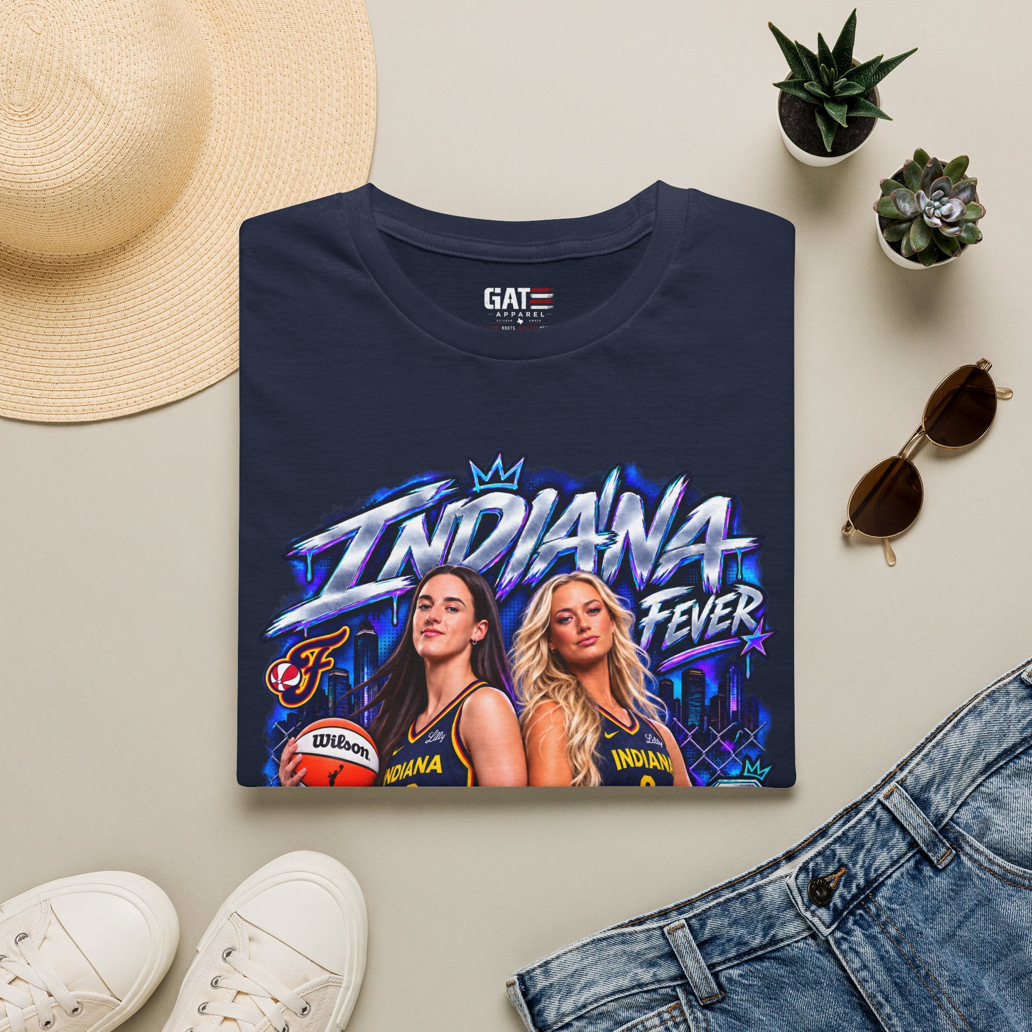Caitlin Clark Sophie Cunningham Indiana Fever Shirt WNBA Basketball Graphic Tee