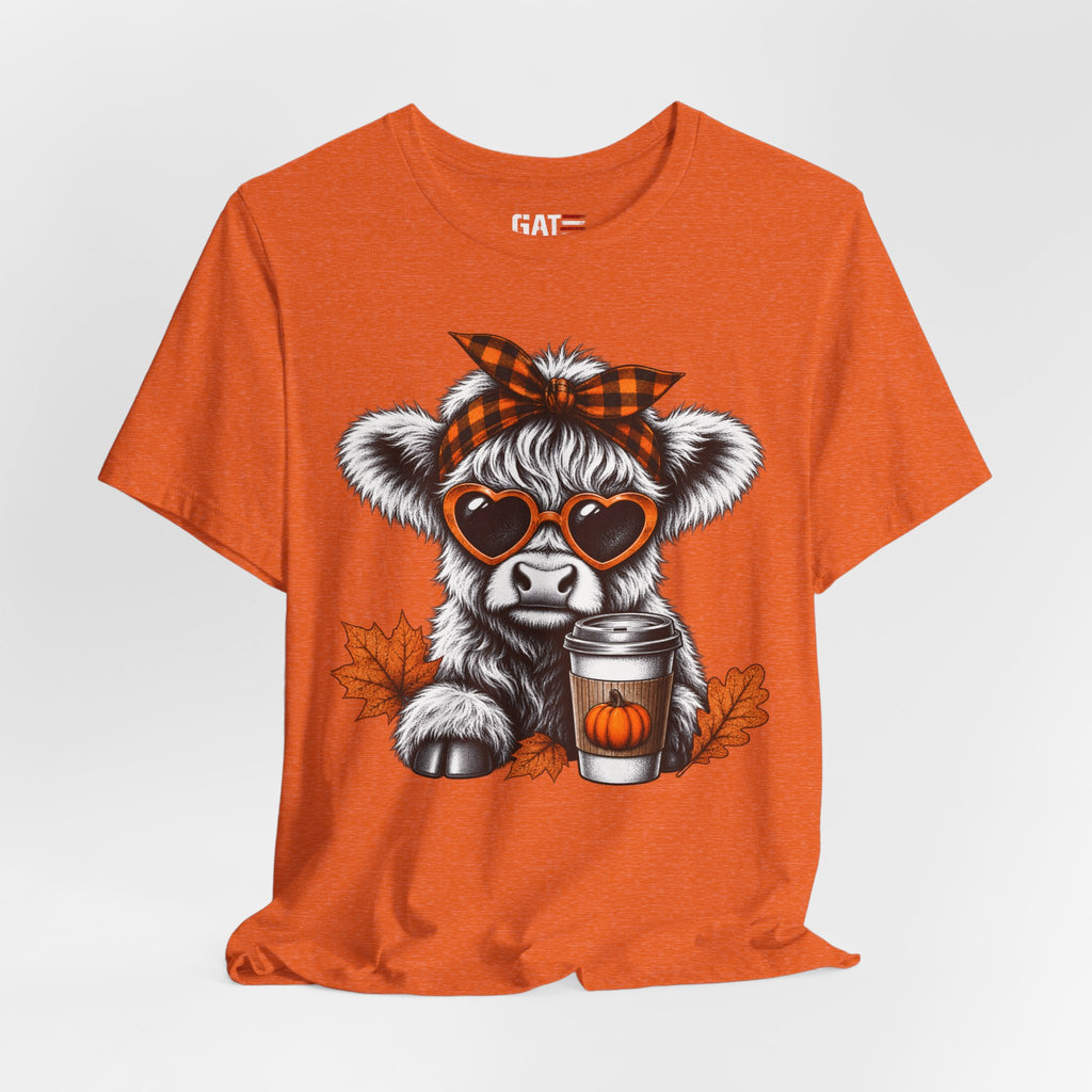 Cow pumpkin spice coffee tee color mockup
