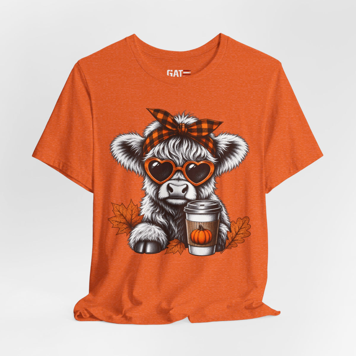 Cow pumpkin spice coffee tee color mockup
