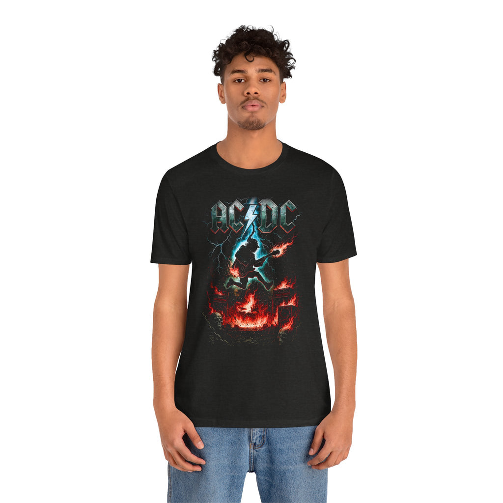 AC/DC Lightning Guitar Tee — Vintage Rock Band Graphic T-Shirt