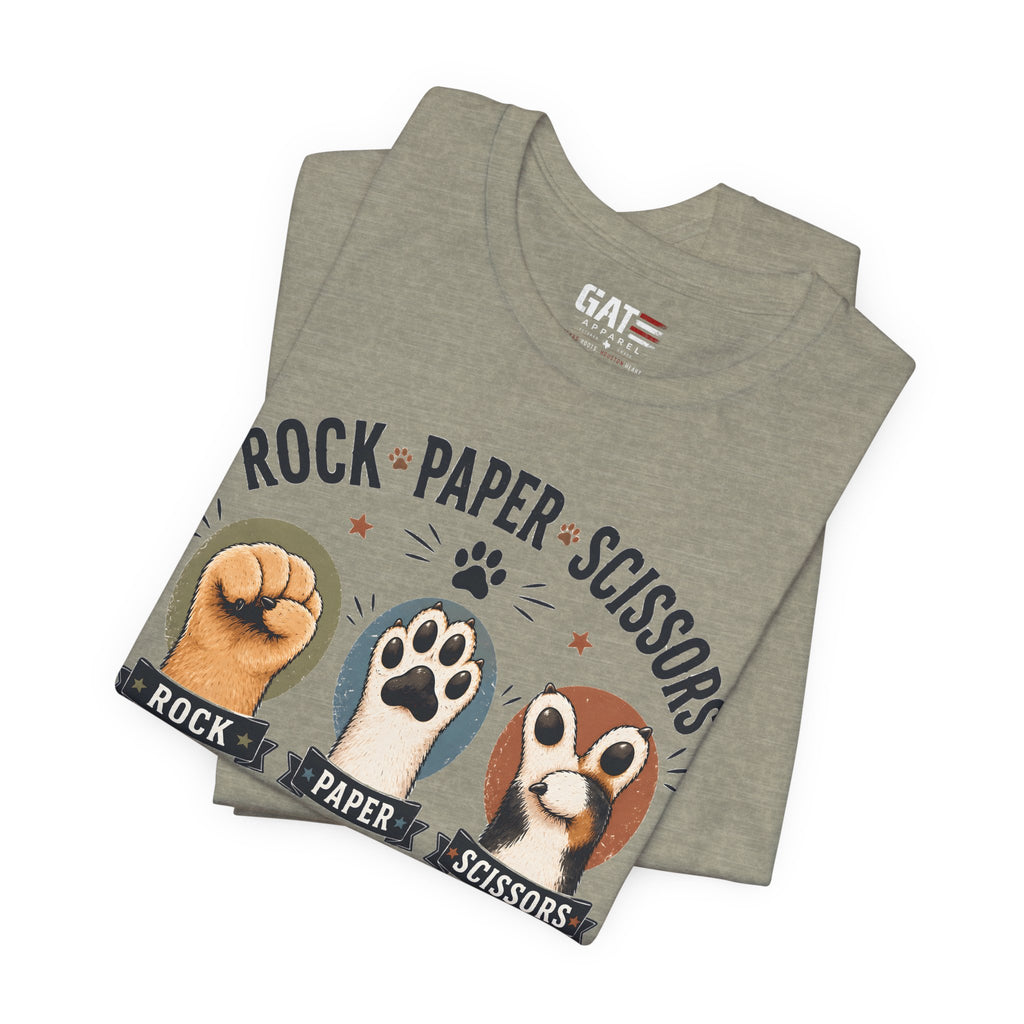 Rock Paper Scissors Cat Shirt, Funny Cat Lover Tee, Cat Paw Graphic Shirt, Cute Pet Mom Gift, Choose Wisely Cat Tee, Cat Dad Shirt