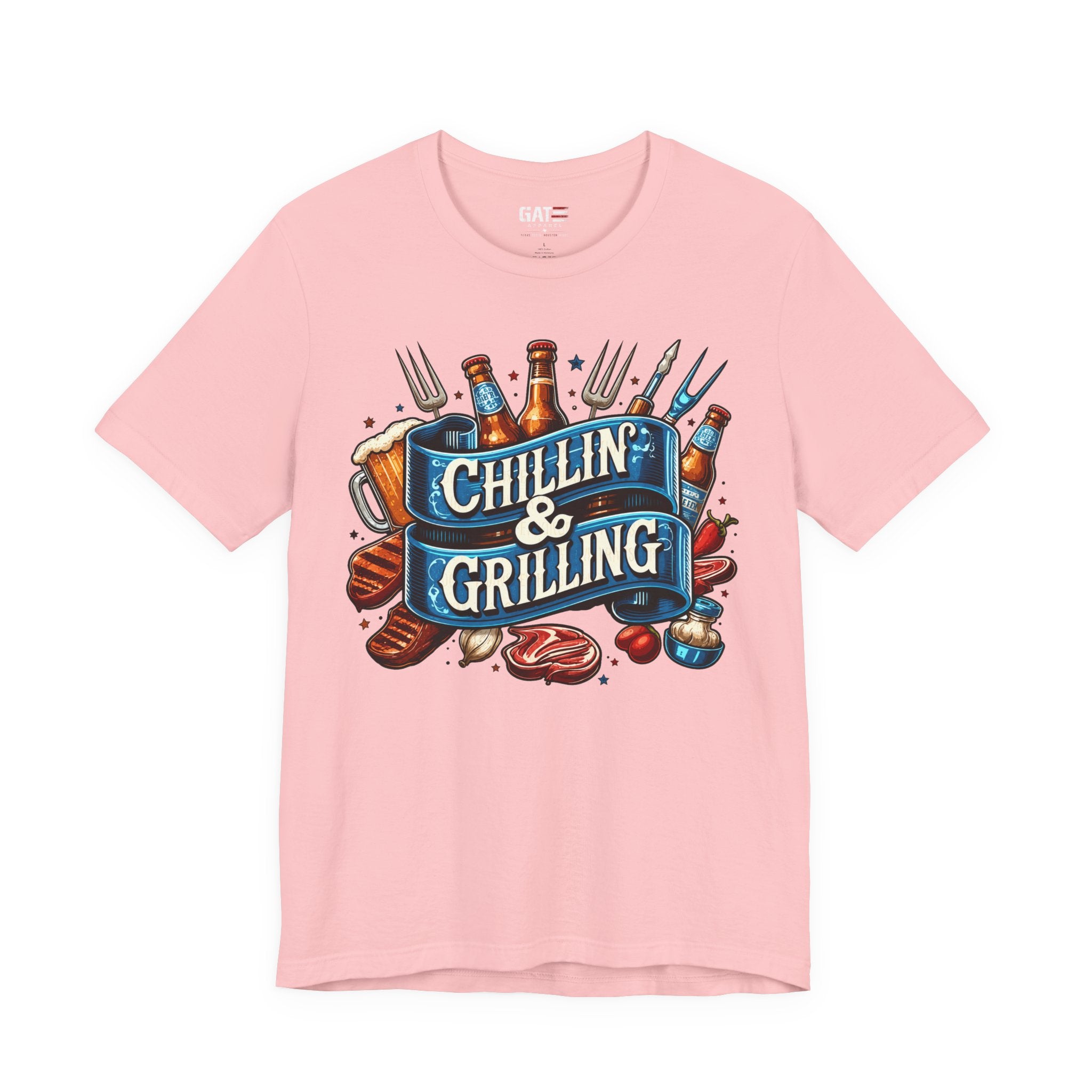Chillin' & Grilling T-Shirt – BBQ Beer Grill Graphic Tee for Backyard Cookouts