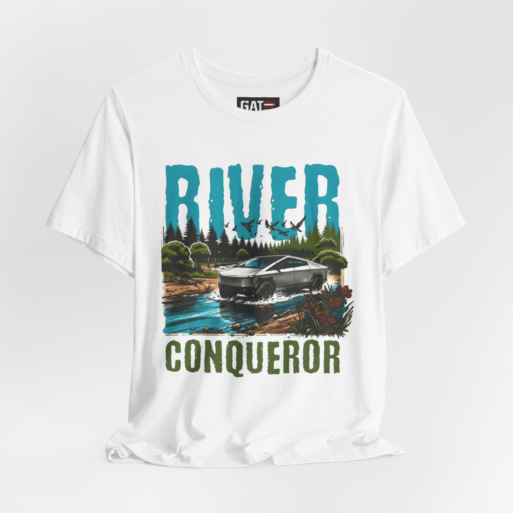 Cybertruck River Conqueror Shirt, Tesla Cybertruck Off Road Tee, Adventure Truck Shirt, Camping Shirt, Outdoor Lover Gift