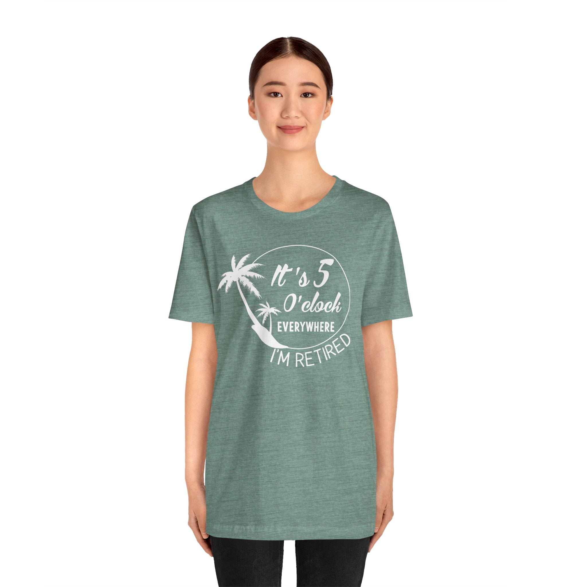 Retired Vibes Tee – "It's 5 O'Clock Everywhere I'm Retired" Palm Tree T-Shirt