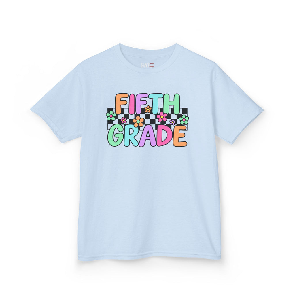 Custom Grade Level Shirt for Kids – Retro Checkered Floral Back to School Tee