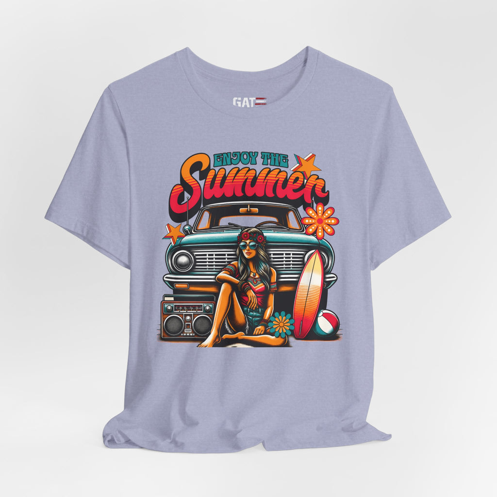 Enjoy The Summer Shirt, Retro Beach Tee, Vintage Surf Shirt, Hippie Summer T Shirt, Boho Vacation Shirt, Groovy Summer Graphic Tee