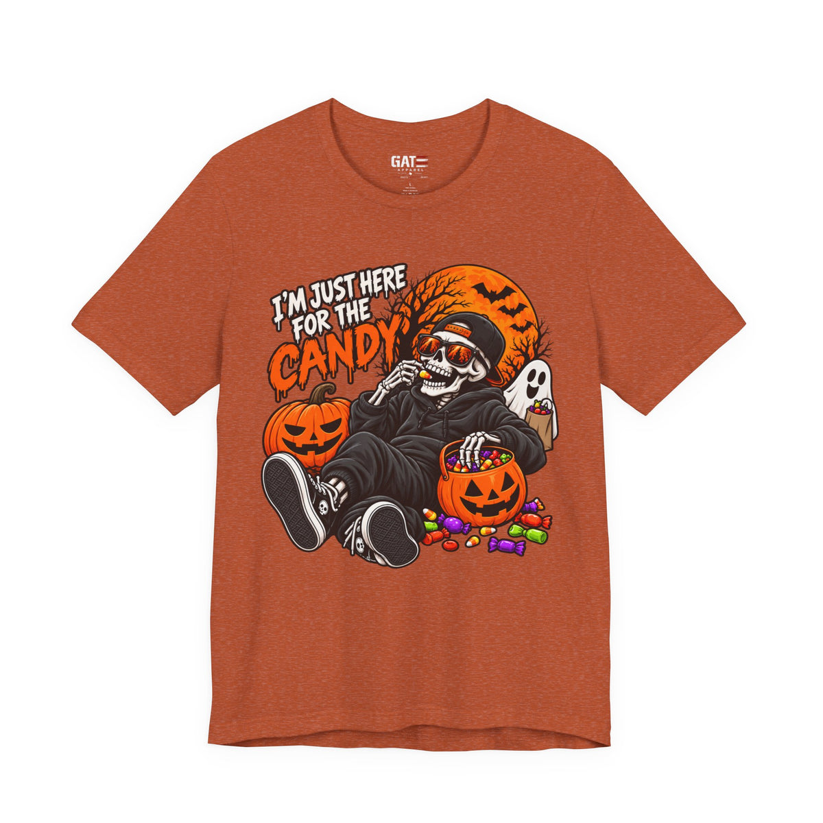I'm Just Here for the Candy Halloween Skull Shirt | Spooky Tee