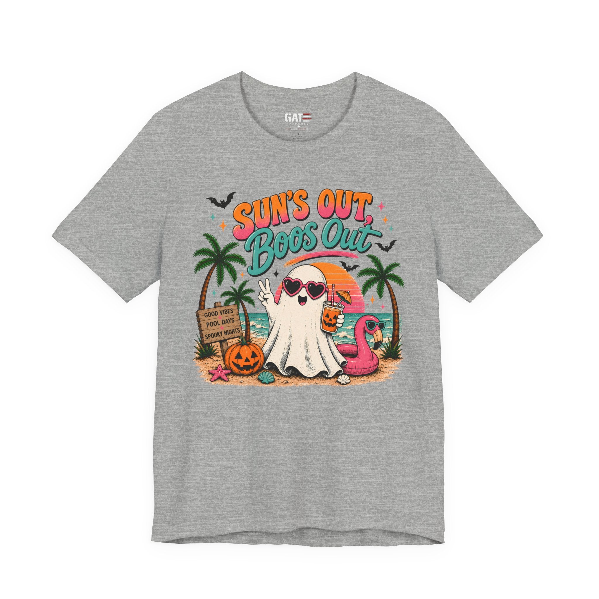 Summerween Shirt, Spooky Beach Shirt, Ghost Beach Tee, Halloween Beach Shirt, Coastal Halloween Tee, Tropical Ghost Shirt