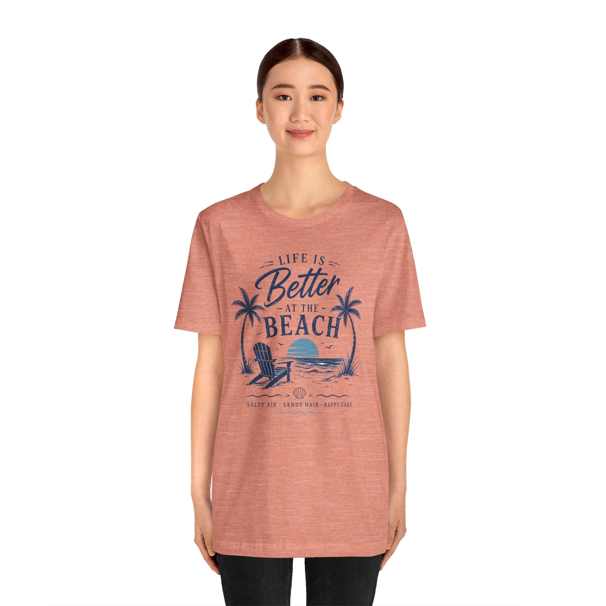 Life Is Better at the Beach T-Shirt — Vintage Coastal Palm Tee