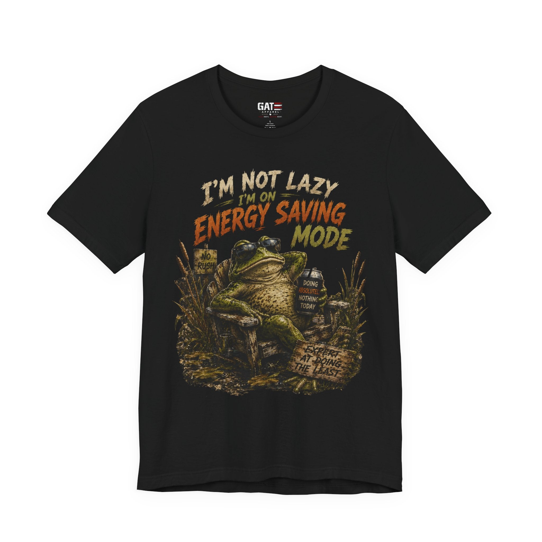 Energy Saving Mode Frog Tee — "I'm Not Lazy, I'm on Energy Saving Mode" Graphic T-Shirt