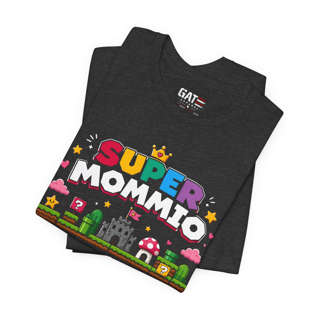 Personalized Super Mommio Shirt, Gamer Mom Shirt with Kids Names, Custom Mother's Day Gift, Retro Video Game Family Tee