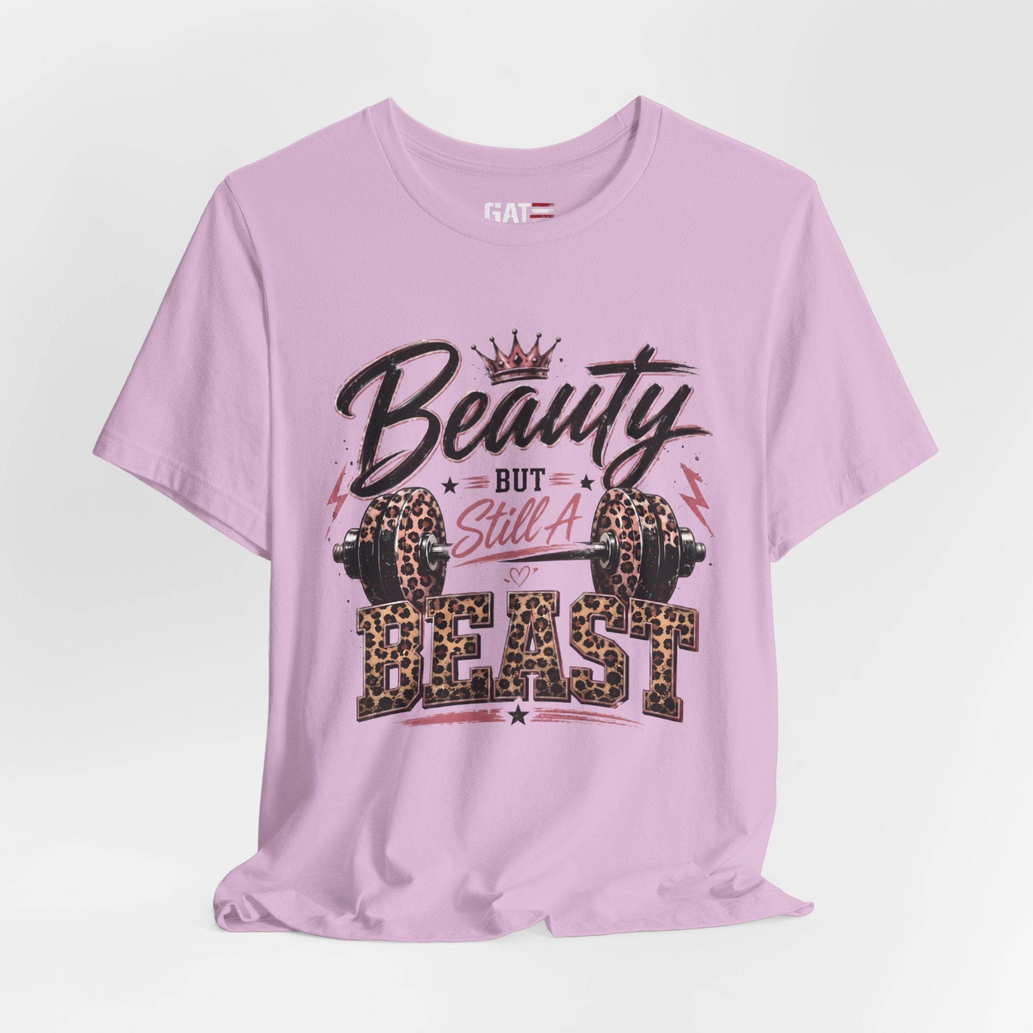 Beauty But Still A Beast Shirt, Women's Gym Shirt, Leopard Print Workout Tee, Fitness Shirt for Her
