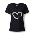 Women's Daisy Heart V-Neck Tee — 'Spread Love' Floral Graphic
