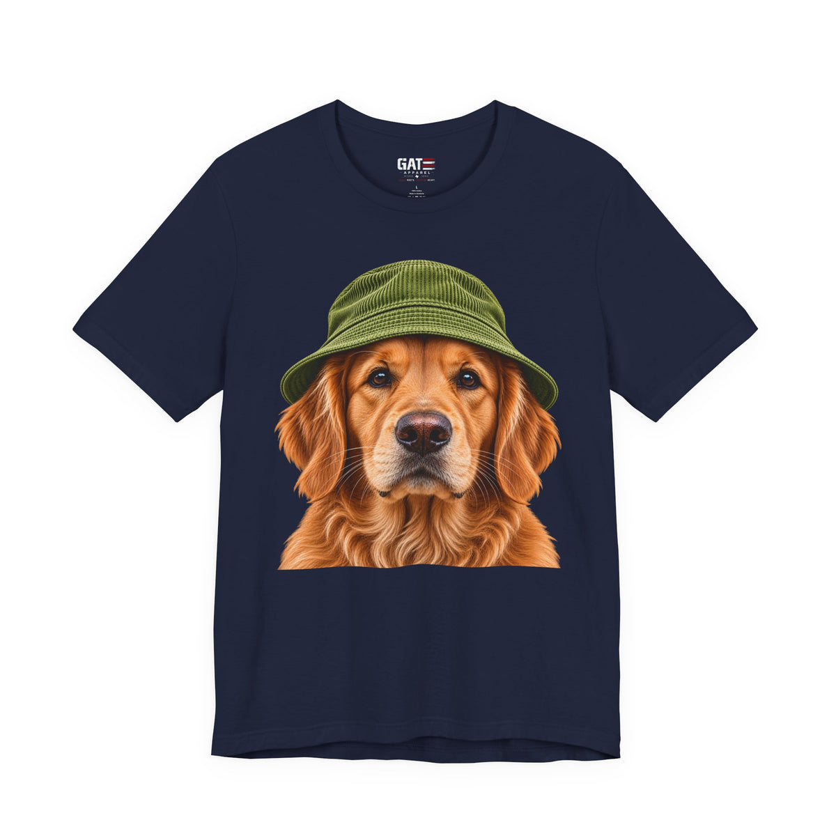 Golden retriever wearing a beanie graphic T-shirt - alternate product photo 7