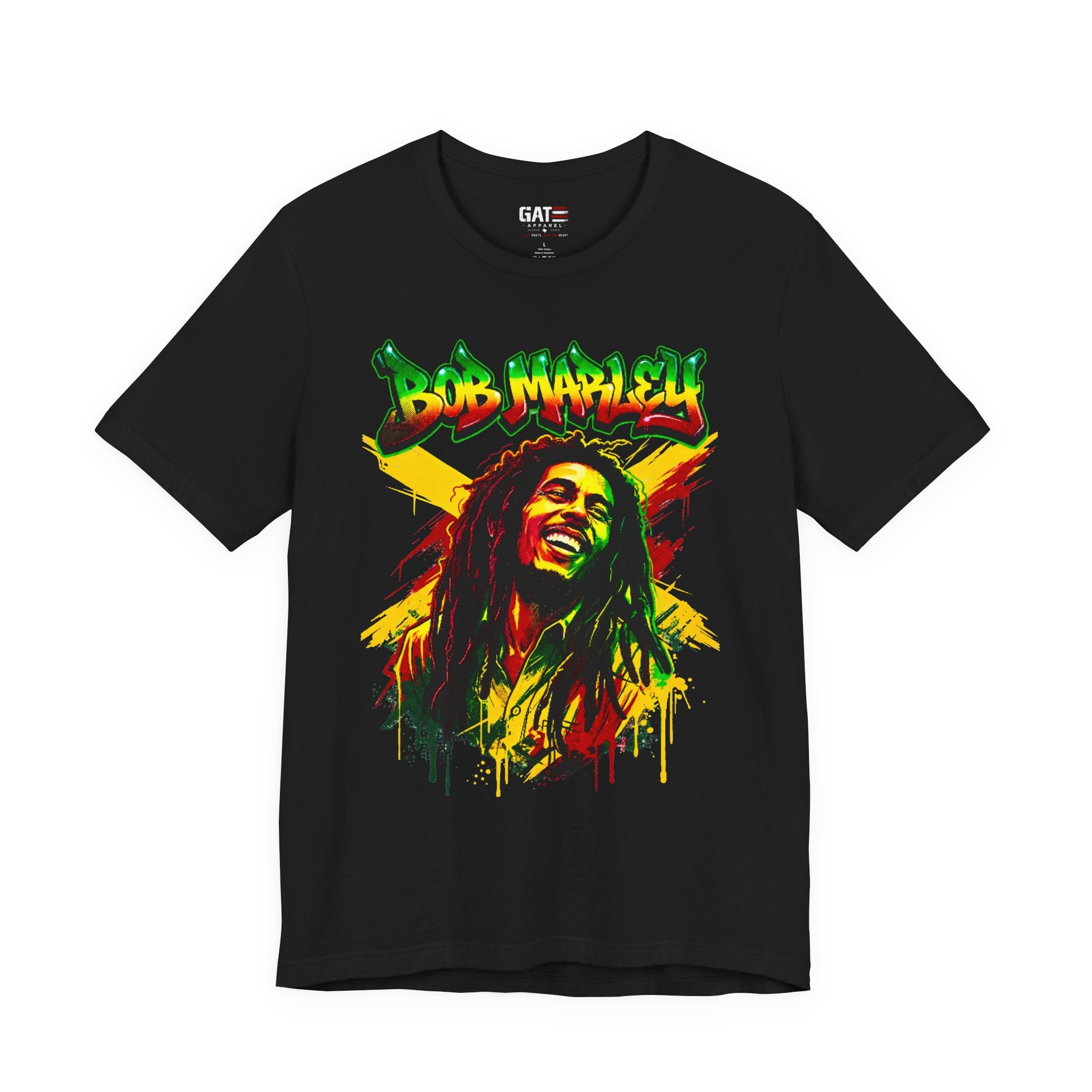 Reggae Legend Portrait Tee — Rasta Colors Music Graphic Shirt