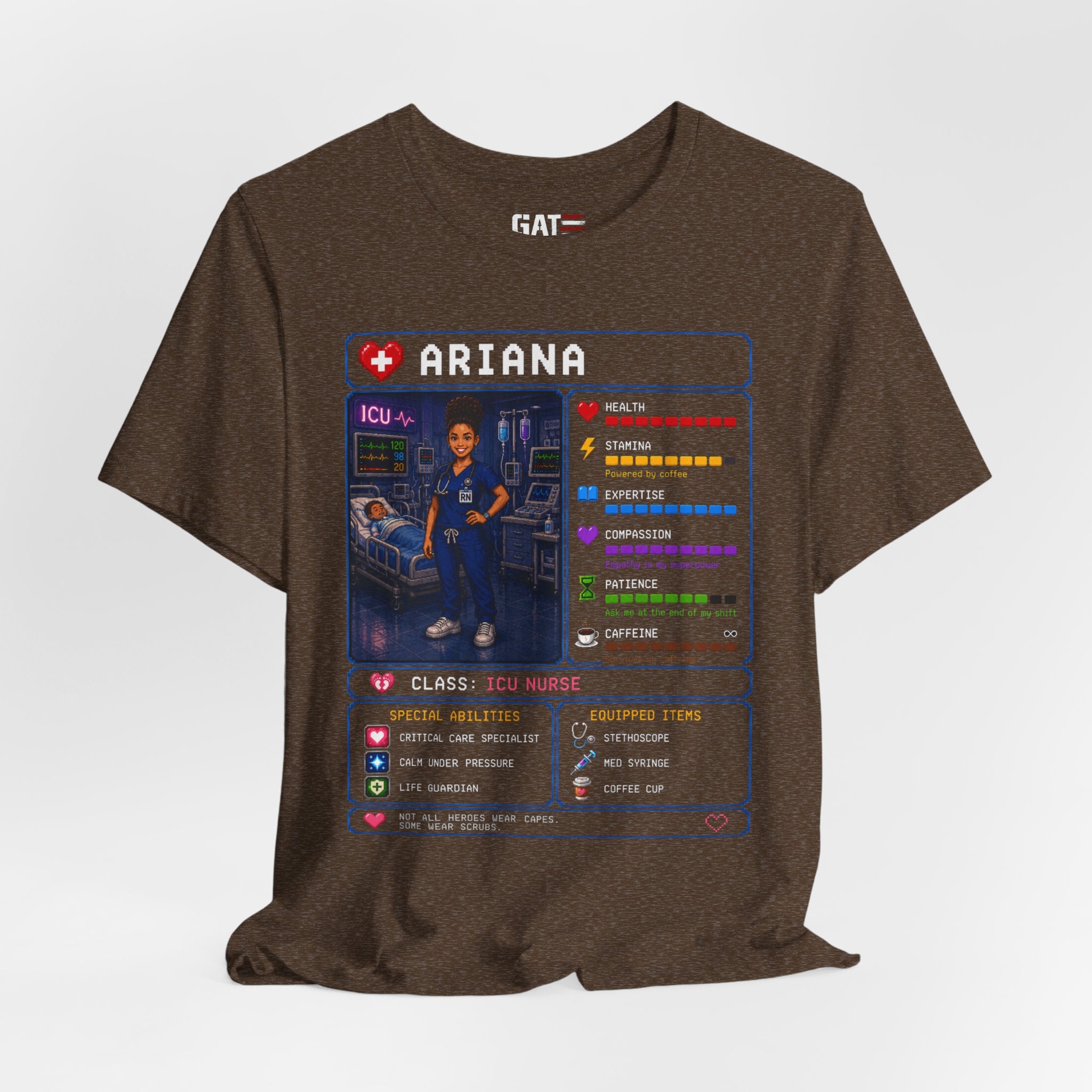 Custom ICU Nurse RPG Character Shirt | Personalized Nurse Gift